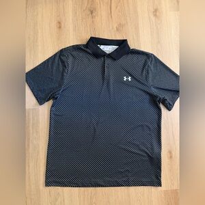 Under Armour Men's Black and White Patterned Polo Shirt